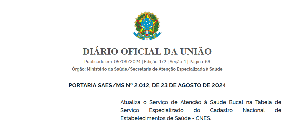 Atualização do Serviço de Atenção à Saúde Bucal no CNES: Ampliação de Classificações e Especialidades